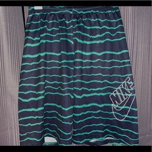Black Green Striped Nike Shorts